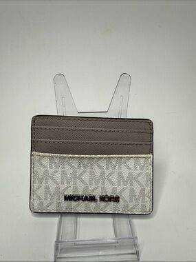 Michael Kors Slim Wallet White and Gray Monogram